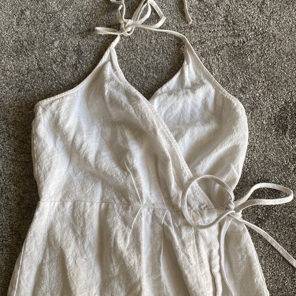 Linen Cross Over Dress - Picture 2 of 4